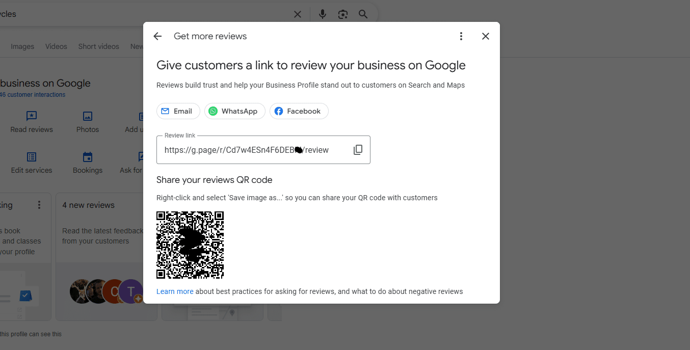 getting more google reviews with links and QR codes